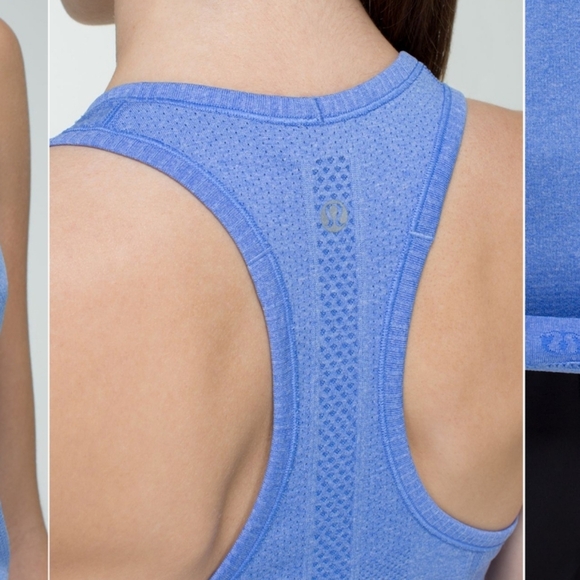 Lululemon Run: Swiftly Tech Racerback. Heathered Lullaby (blue / purple). Size 8 - Picture 4 of 14